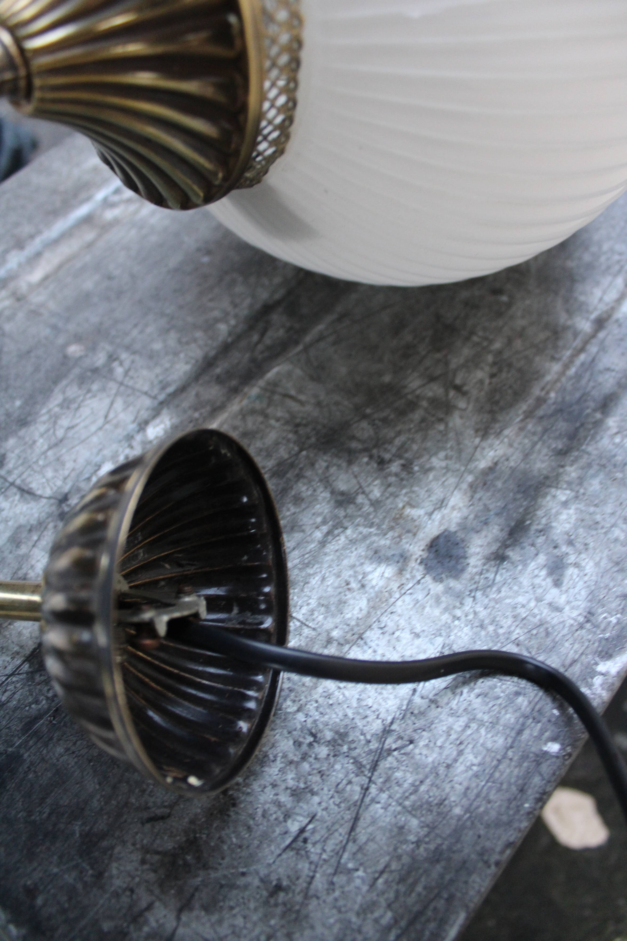 Italian brass and opaline hanging