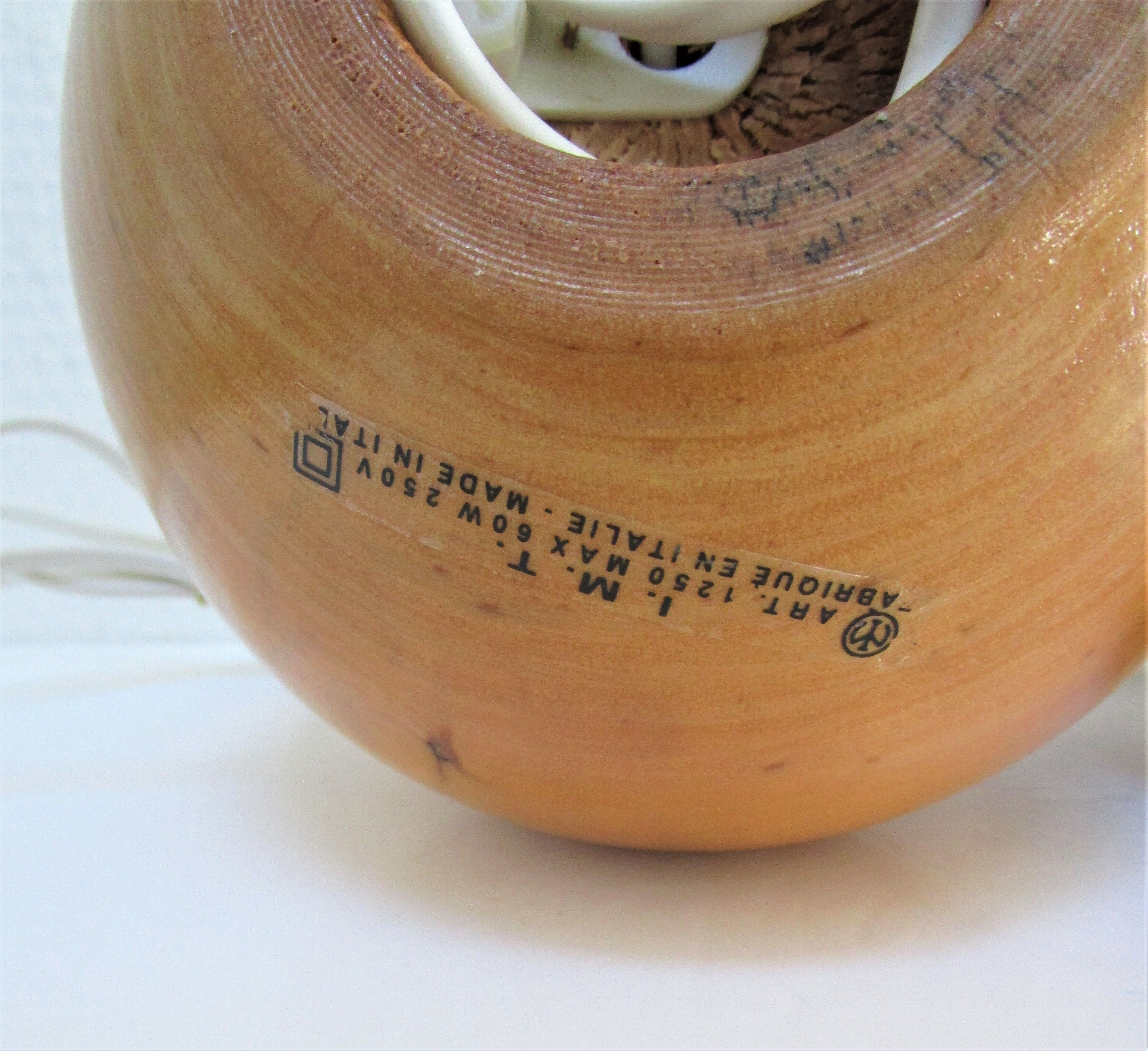 Two lamps balls solid wood By IMT italy vintage