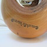 Paire de pieds de lampes boules bois massif Par IMT italie vintage