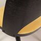 Vintage dining chairs set of 2 black oak wood retro yellow fabric