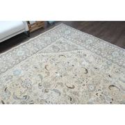 1970s Vintage Persian Handmade Wool Cotton Light Brown Area Rug 302x394