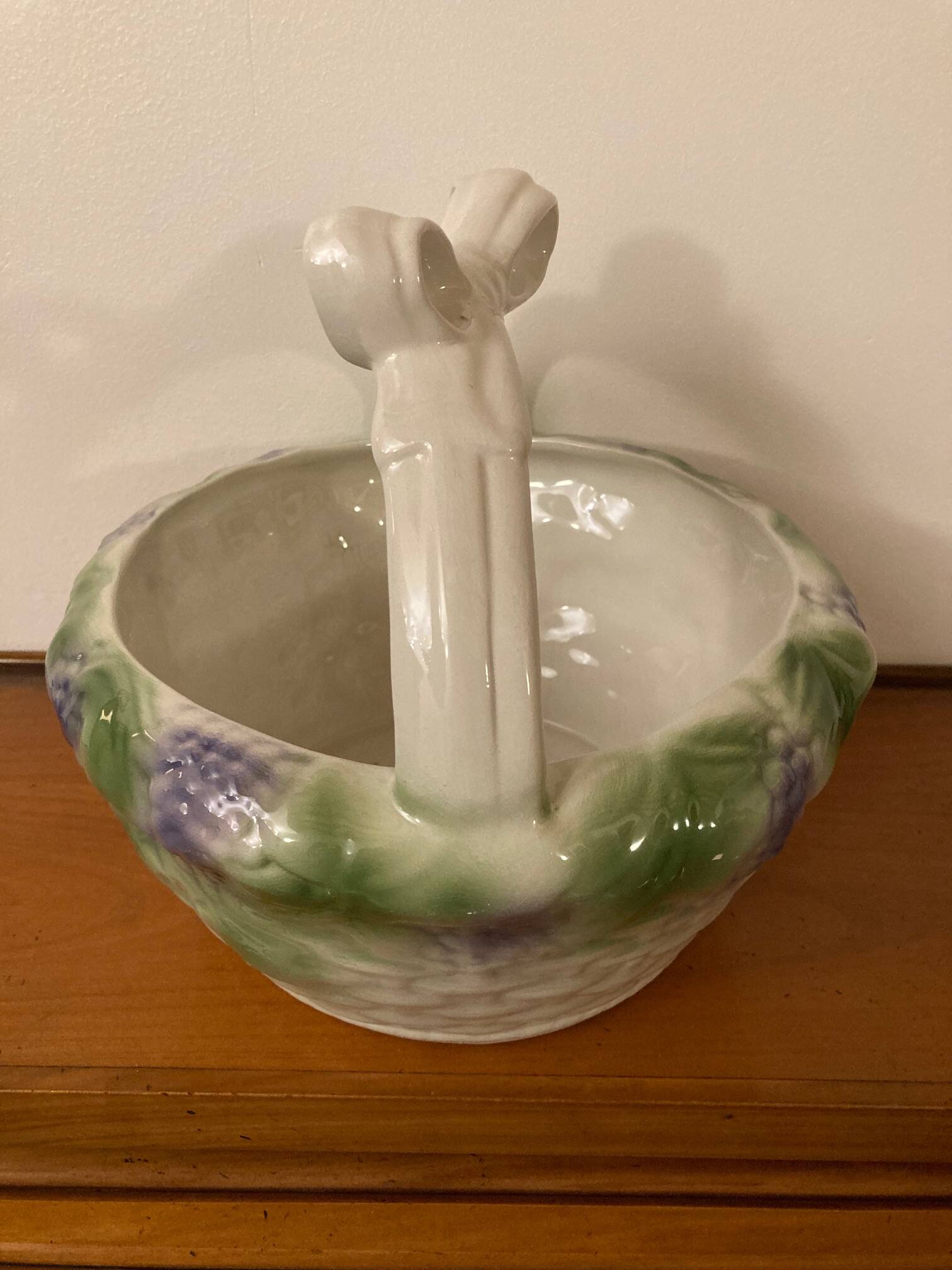 Antique ceramic fruit basket