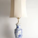 French Blue & White Willow Porcelain Table Lamp, by Louis Drimmer, Limoges