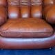 Large Italian leather lounge chair, 1970s