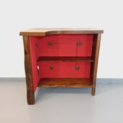 Bright brutalist bar furniture aranjou vintage from the 50s 60s in solid elm