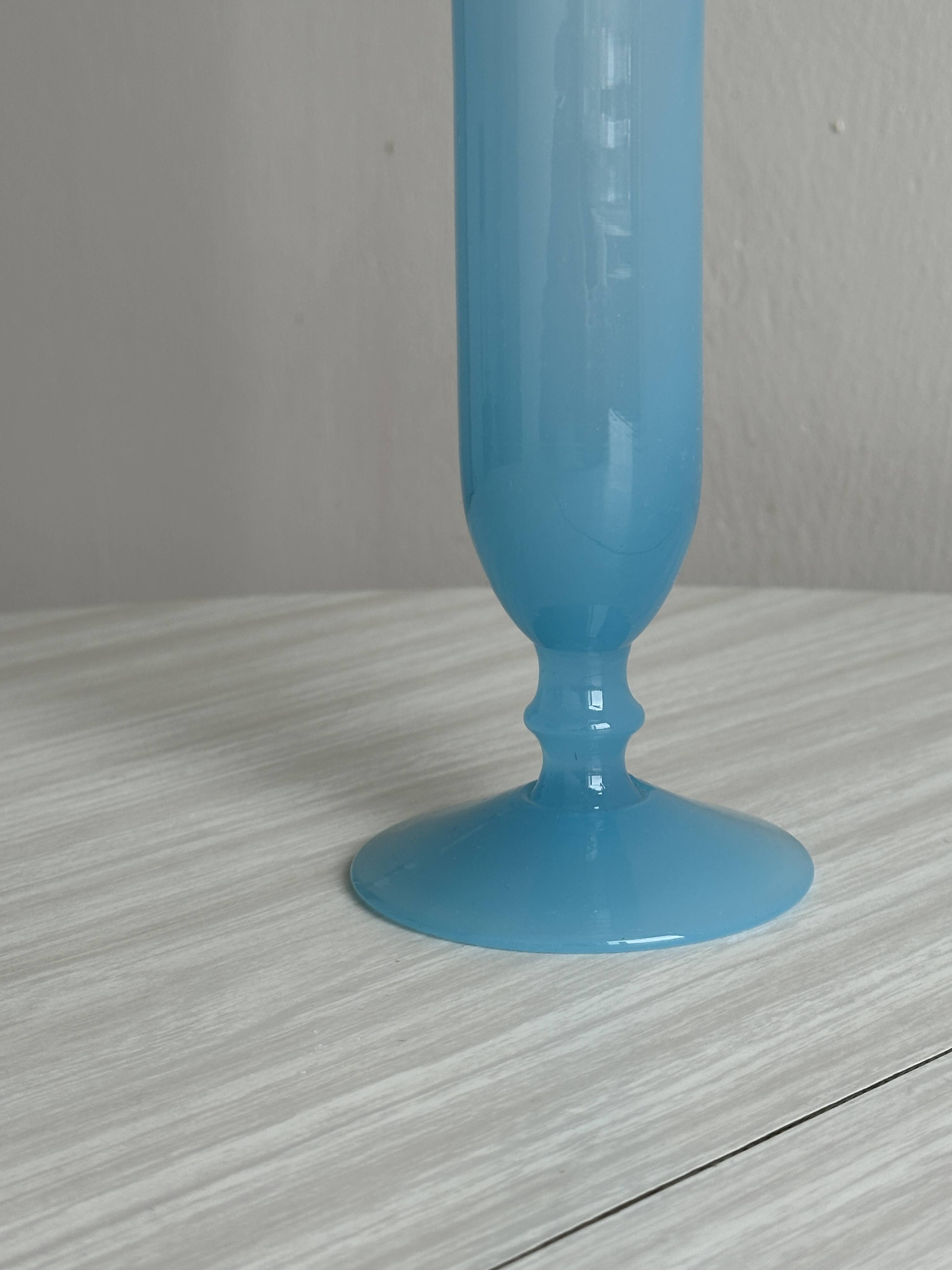 Blue opaline glass vase