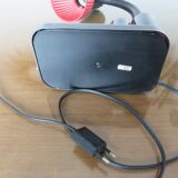 Red and black desk lamp with storage 80s era Memphis
