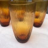 Suite de neuf verres à orangeade 1950/60