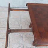 Brutalist art deco style oak table