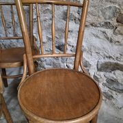 Set of 6 Fischel bentwood bistro chairs, Czechoslovakia, circa 1930–1950.