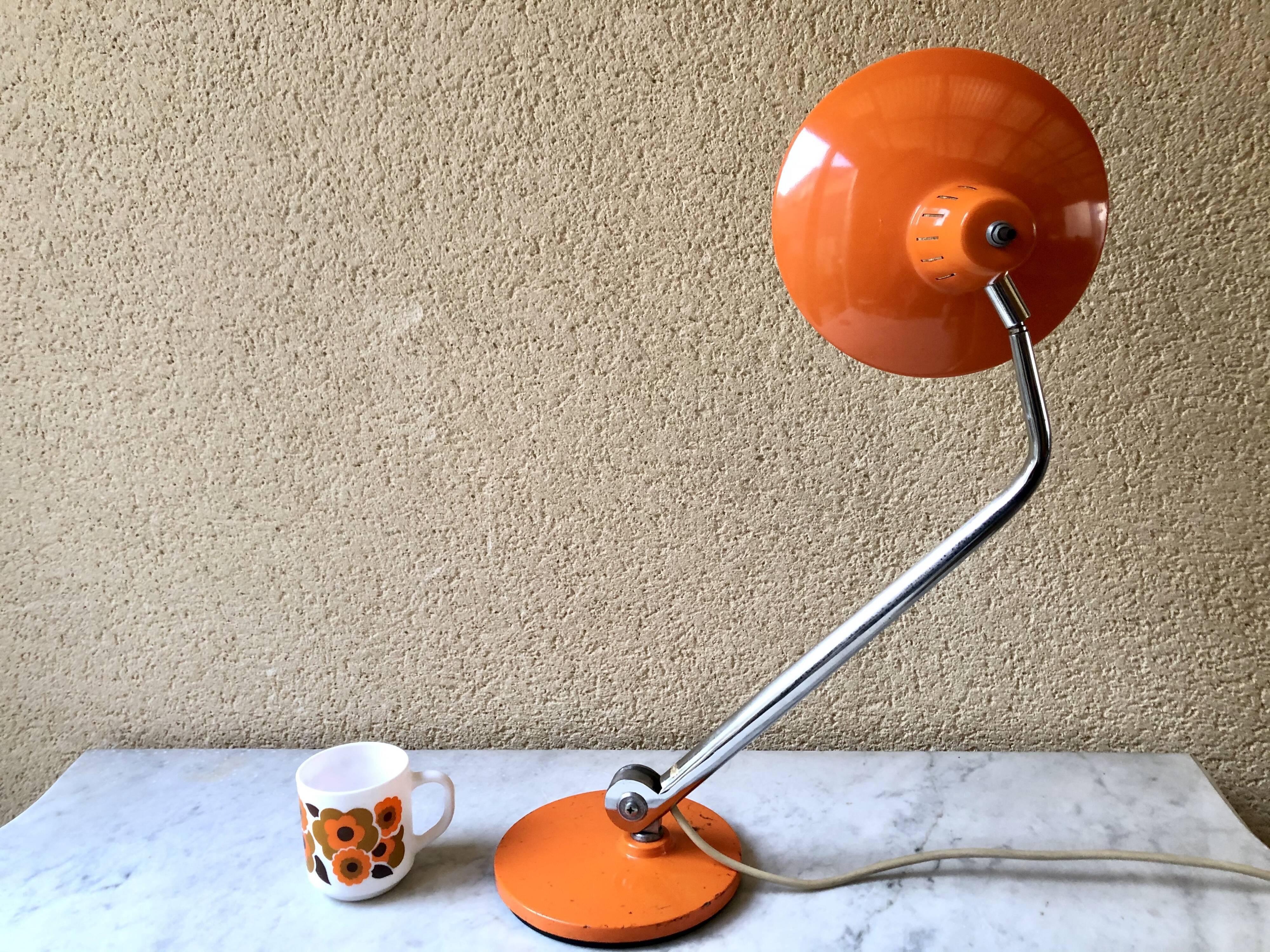 Fase Madrid office lamp vintage design 70s orange