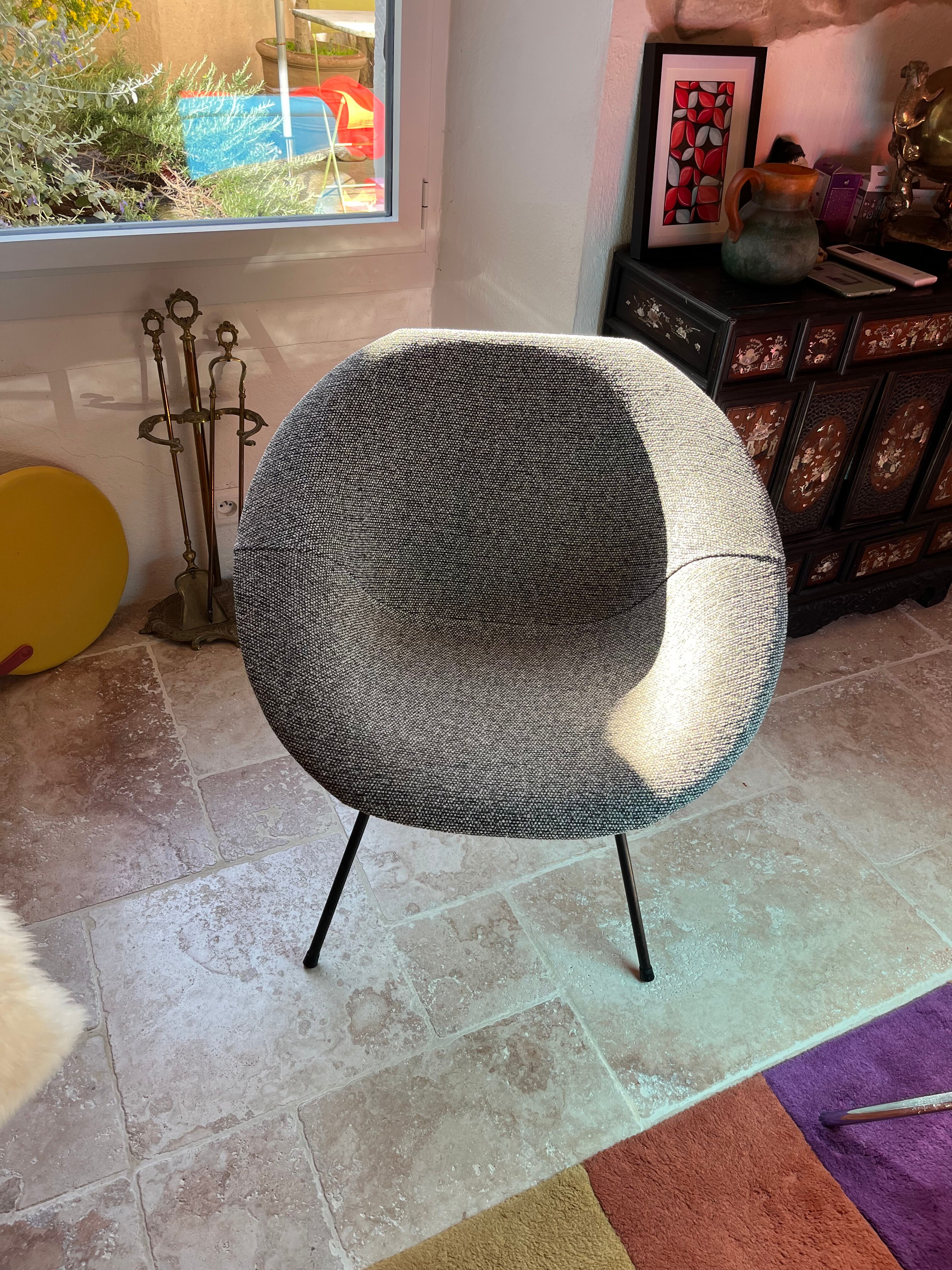 Pair of armchairs designed by Claude Vassal, 1950s.