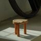 Carved pine stool, Swedish folk art, mid-20th century, 1950s.