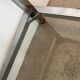 Table basse console verre et chrome vintage