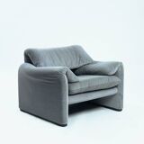 Maralunga Vico Magistretti easy chair and ottoman by Cassina, 1990s