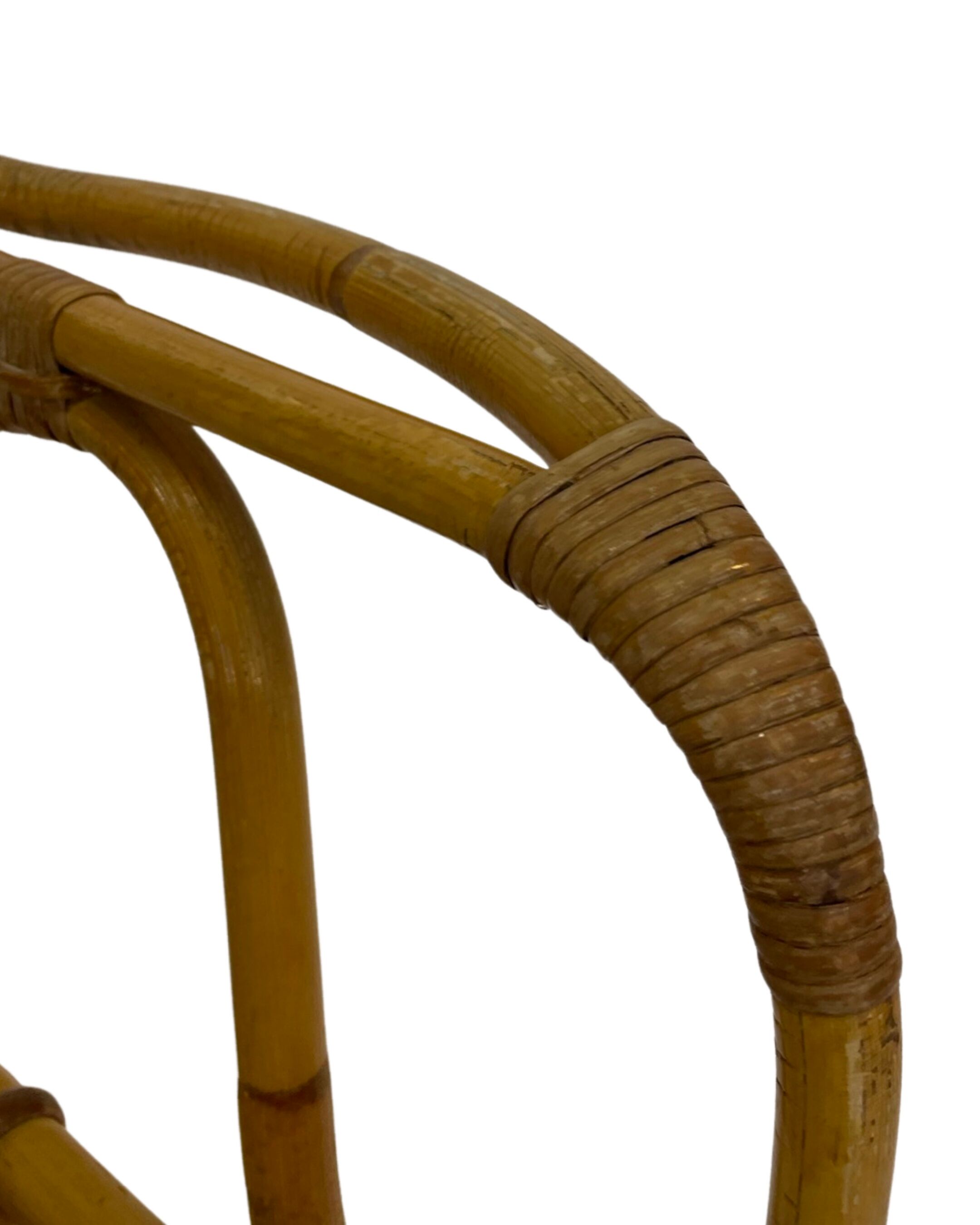 Rattan easy chair by Dirk van Sliedregt Rohe Noordwolde 1960 in the Netherlands