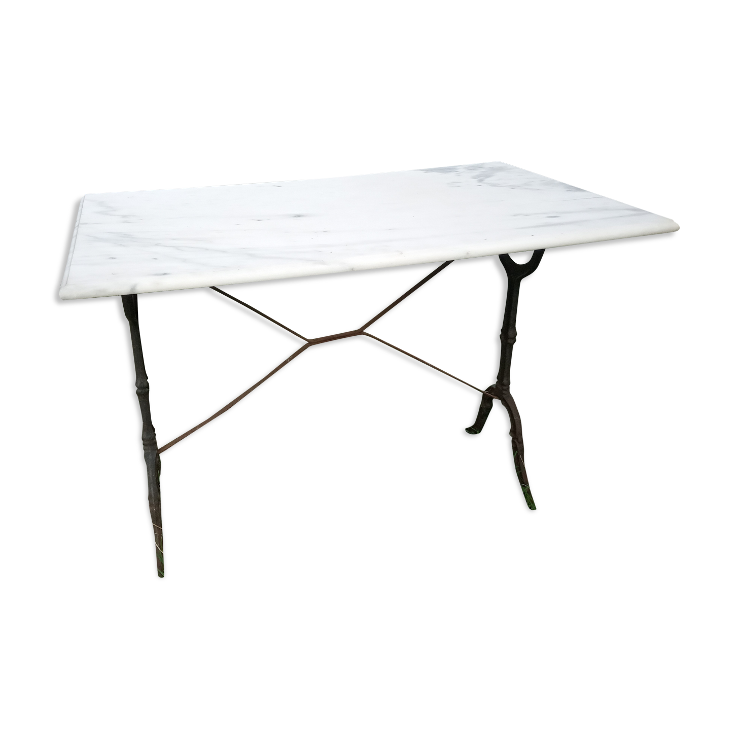 Marble and cast iron bistro table