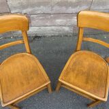 Paire de chaises bois courbé bistrot vintage