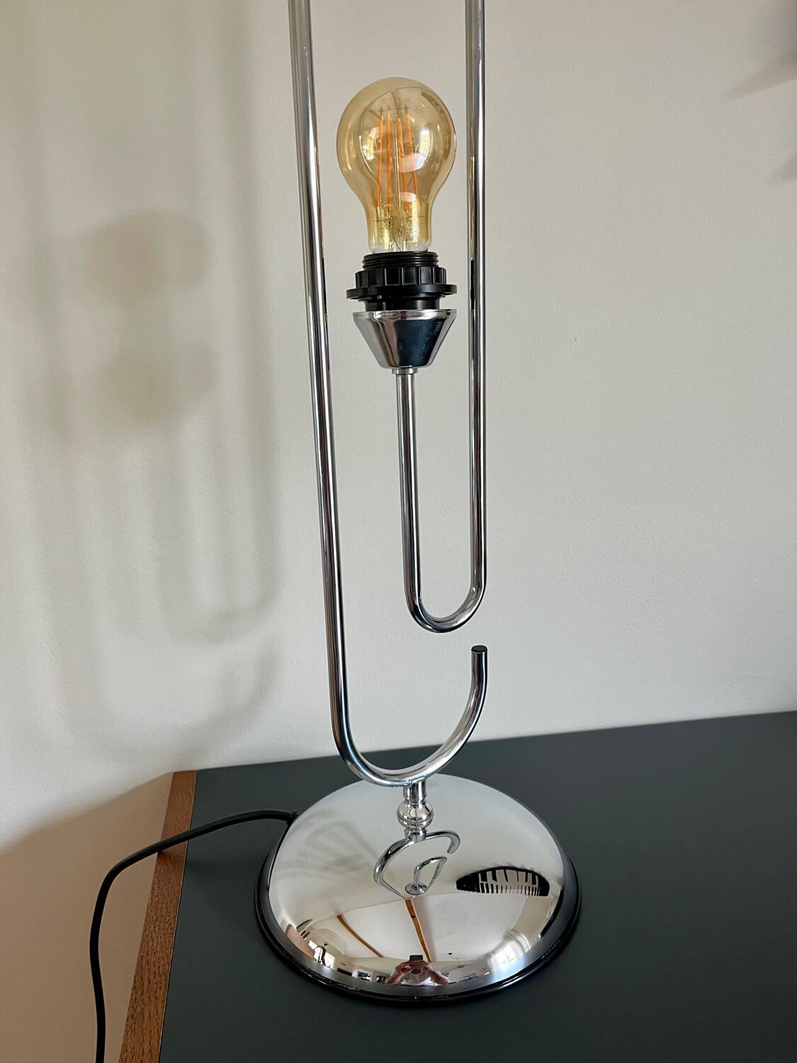 Space Age table lamp chrome steel VINTAGE 70