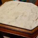 Side table wood and marble
