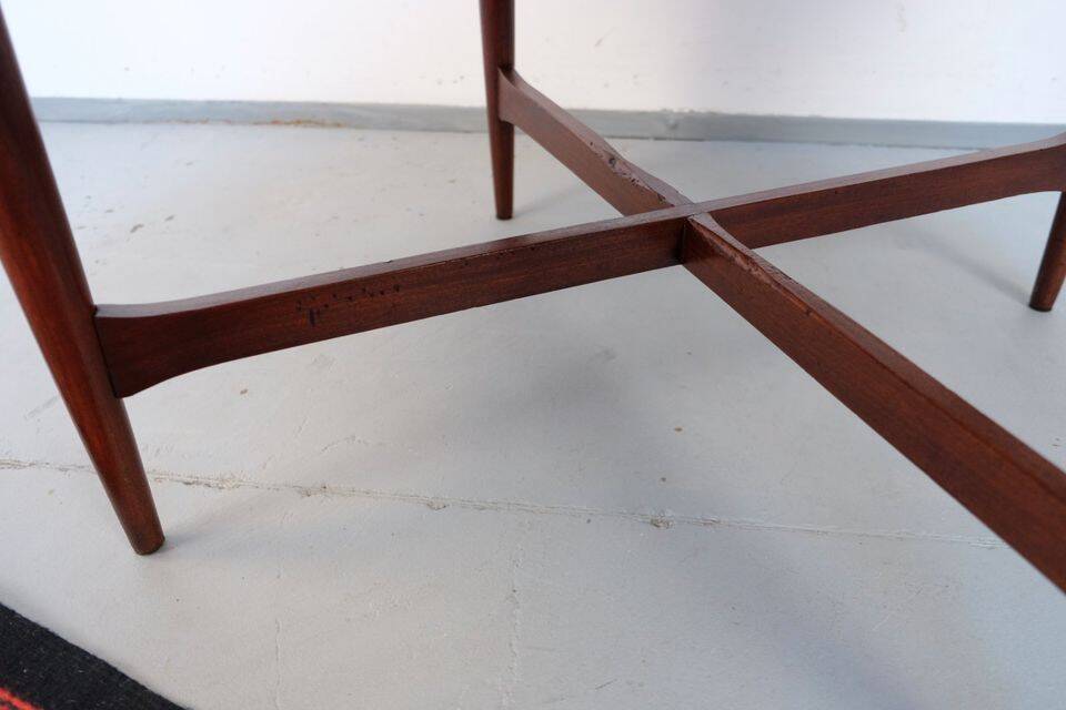 Vintage teak coffee table in 60s-70s style, retro style.