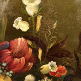 French School nineteenth oil on canvas, bouquet of flowers dated 1883