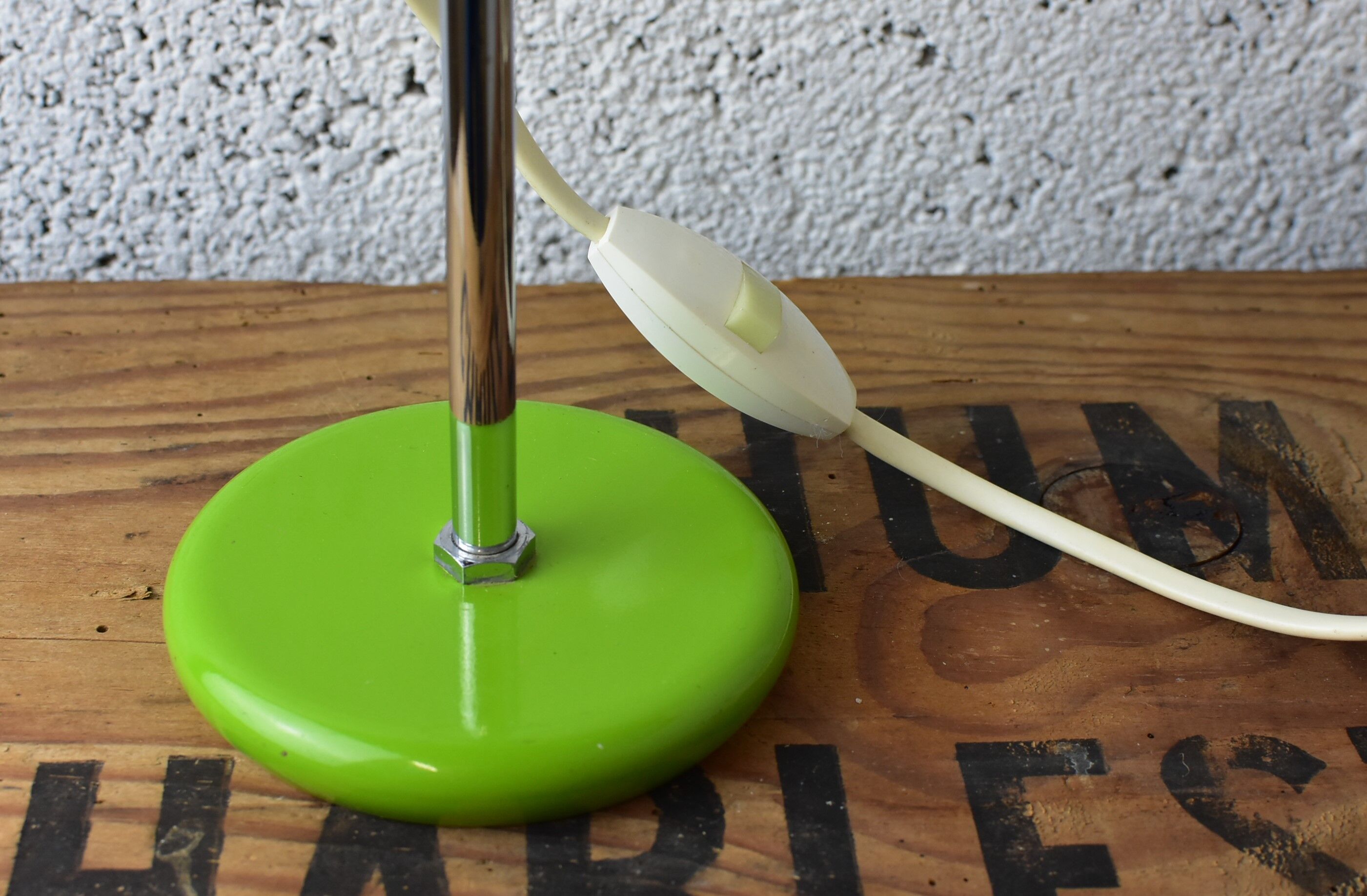 Small green bedside lamp
