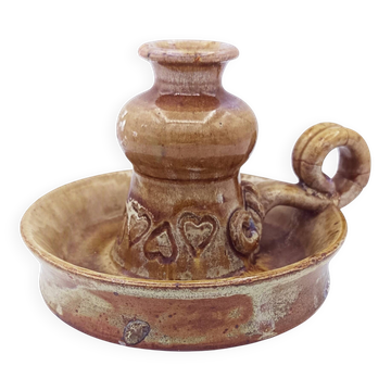 Stoneware candlestick by Pierre Pigaglio – Saint-Amand-en-Puisaye
