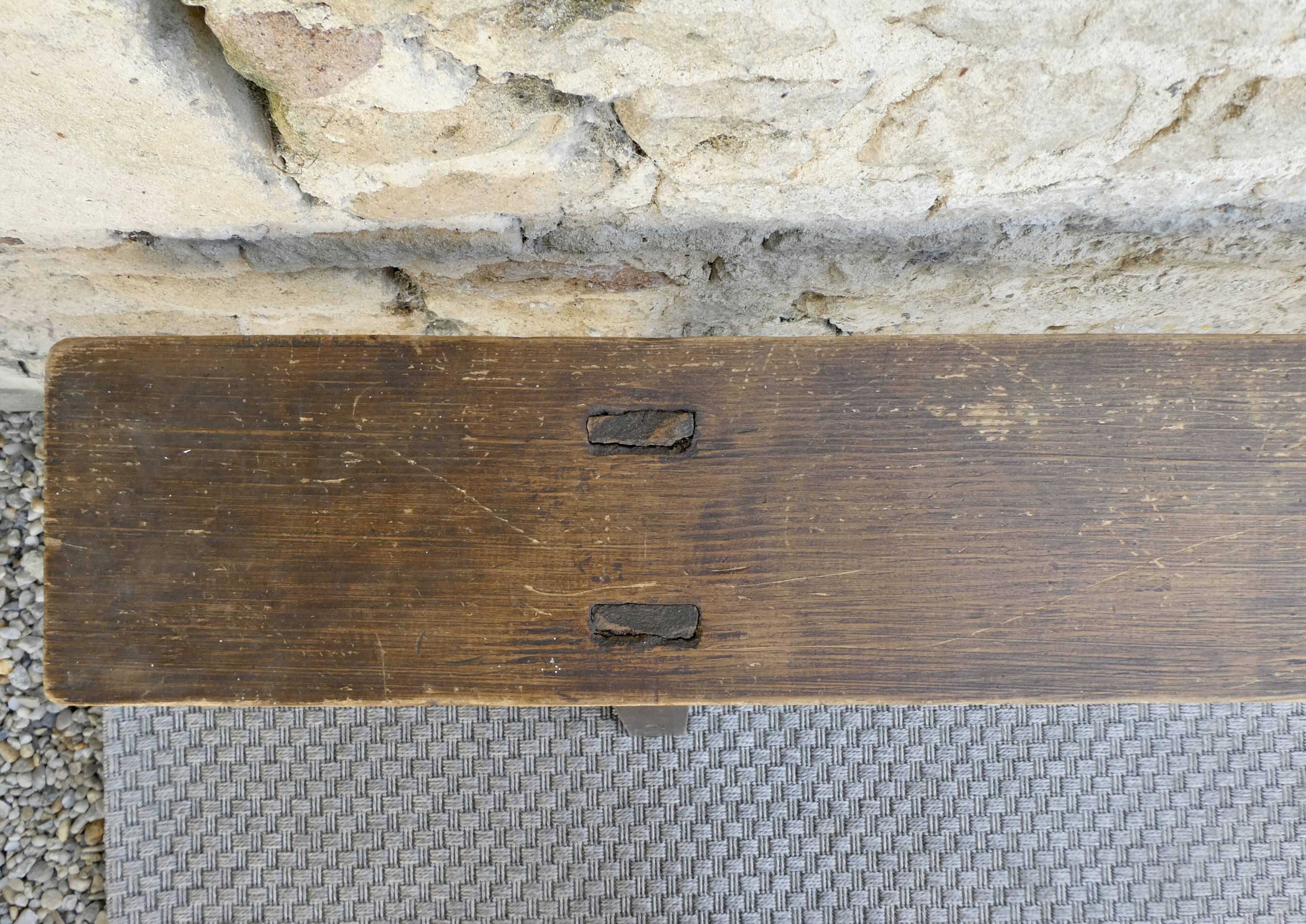 Old solid wood bench, 2 m