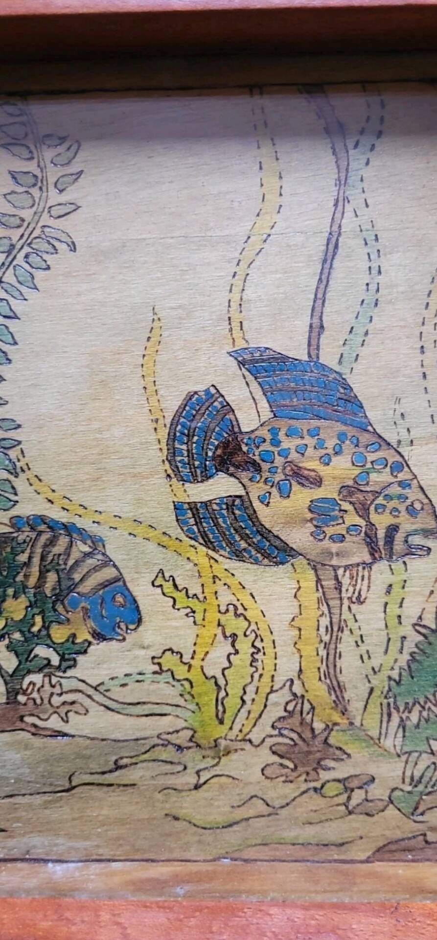 Engraved and painted plateau, Japonisme style 1900 - 1930