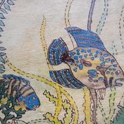 Engraved and painted plateau, Japonisme style 1900 - 1930