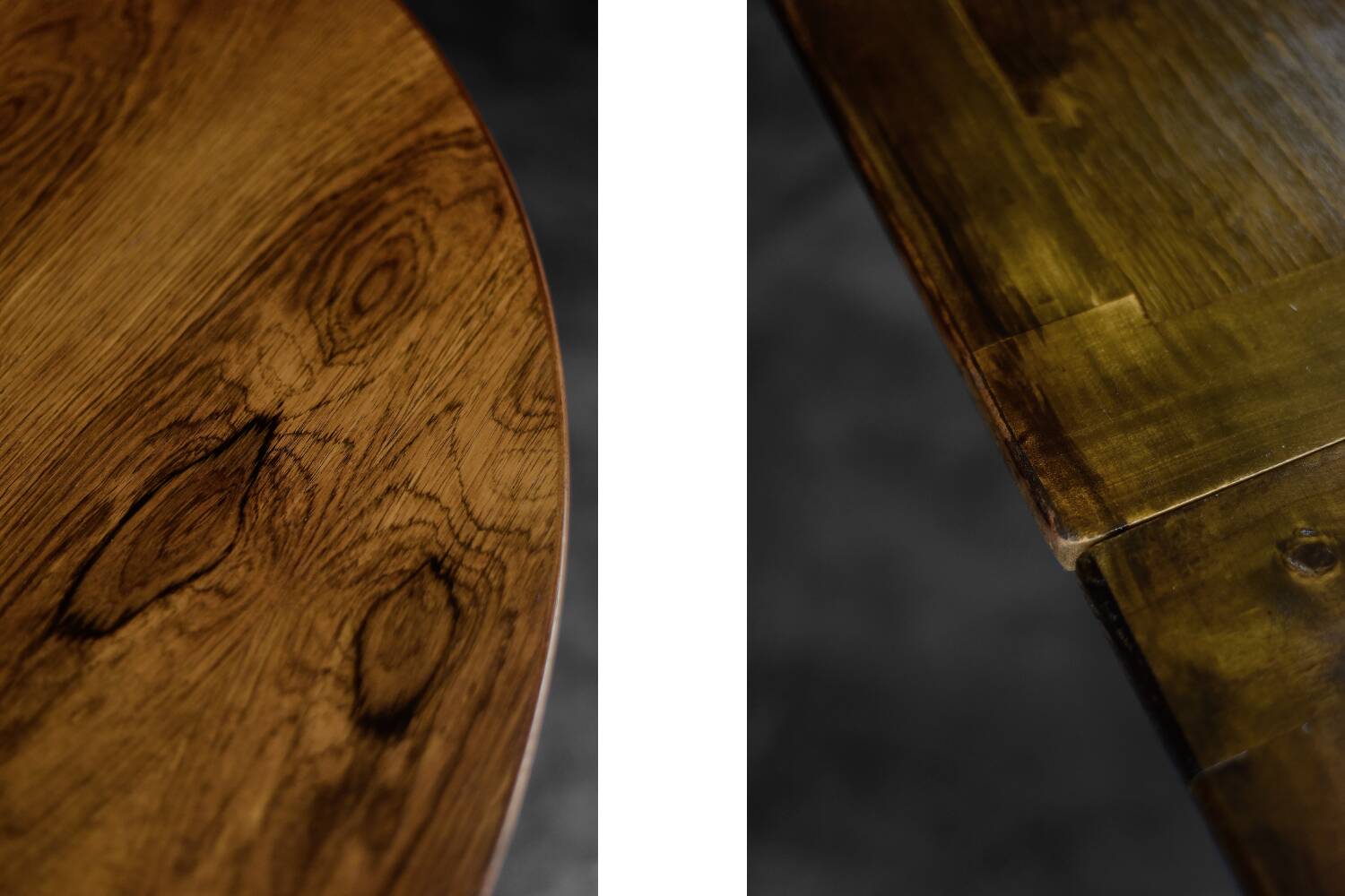 Vintage round folding dining table in rosewood by Agner Christoffersen, Denmark.