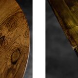 Vintage round folding dining table in rosewood by Agner Christoffersen, Denmark.