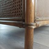 Bamboo and rattan chest of drawers, 70's