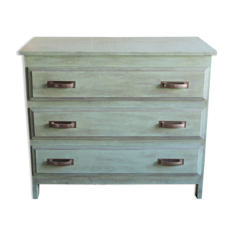 Vintage patinated wooden chest of drawers