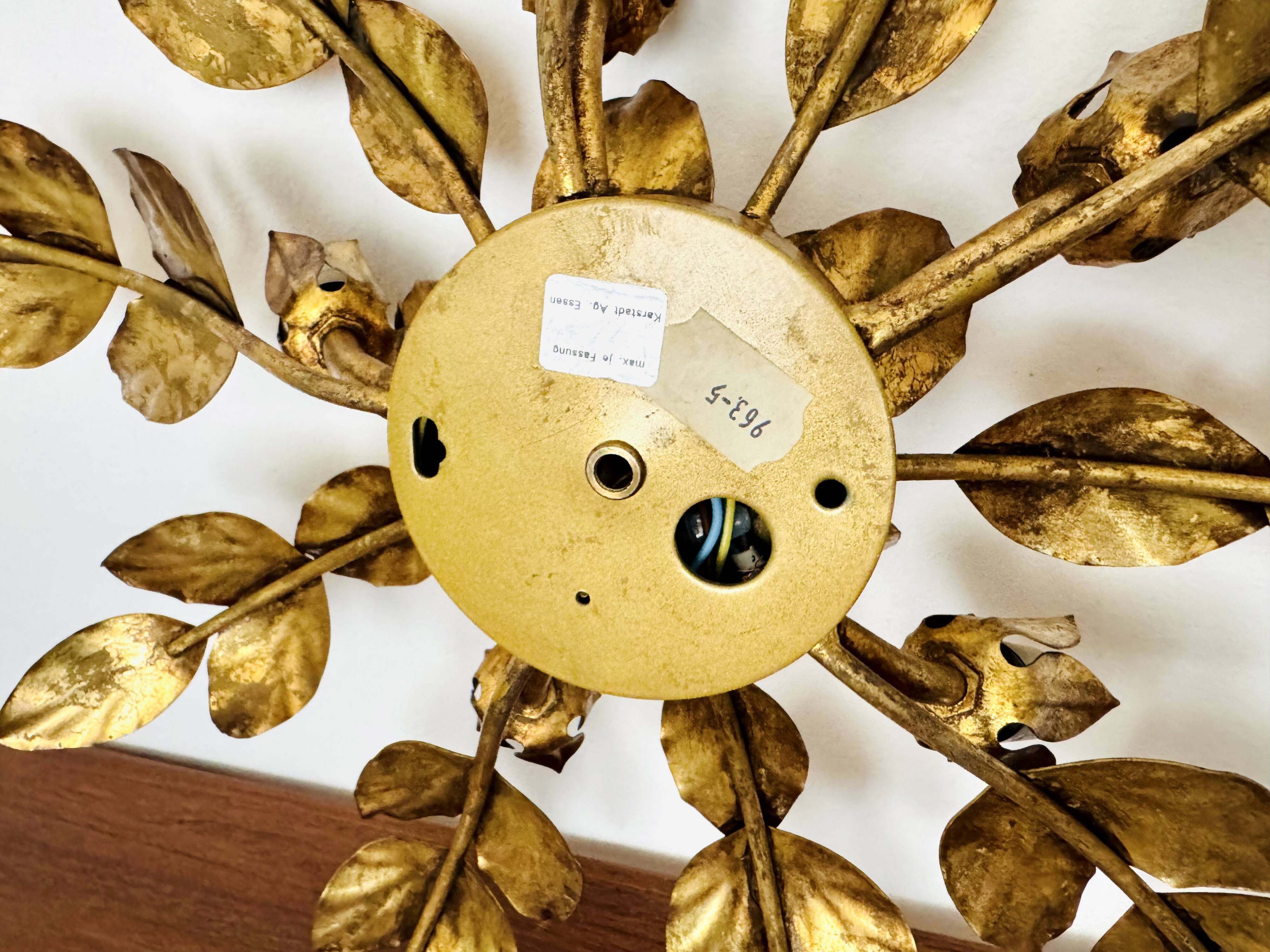 Floral Hollywood Regency Wall or Ceiling Lamp