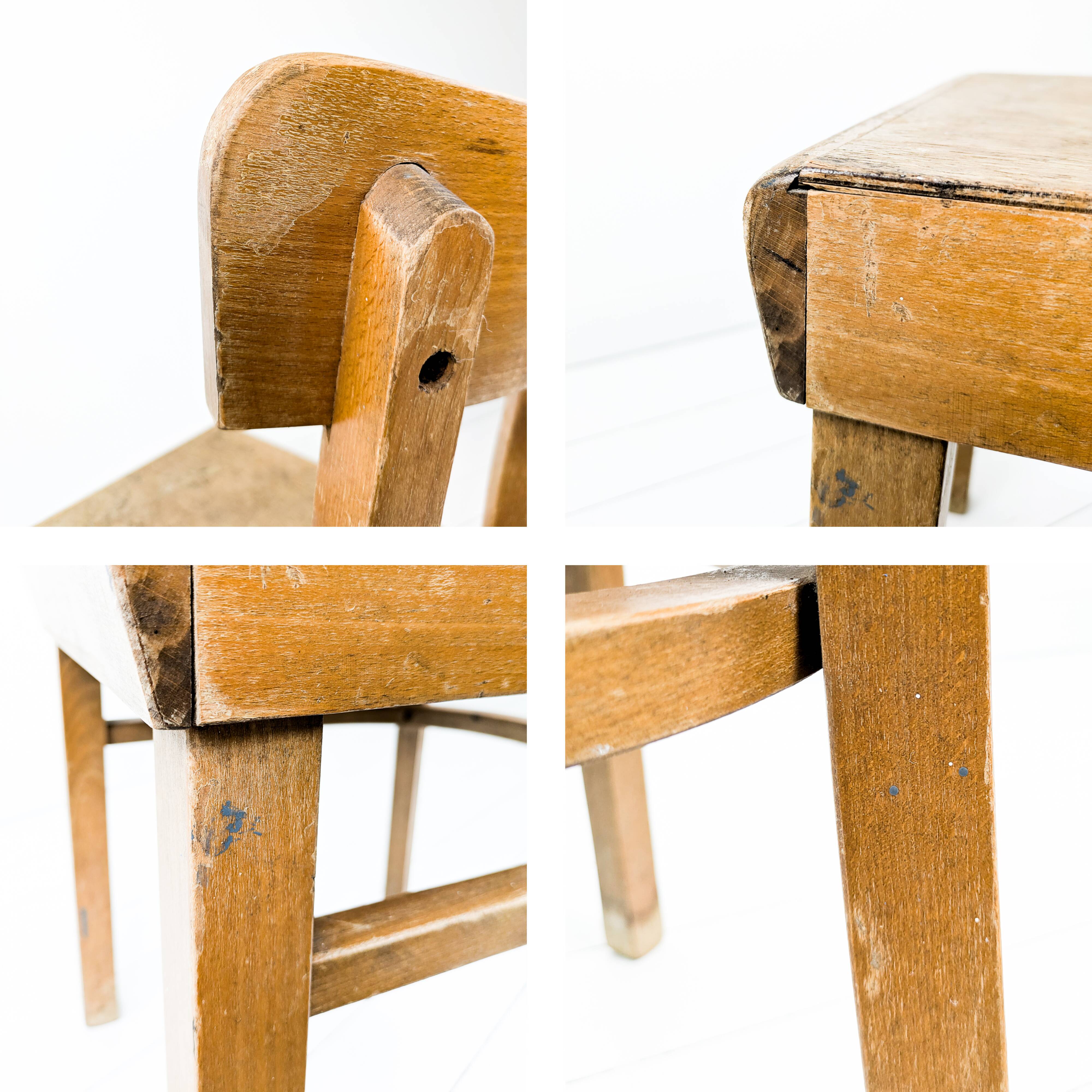 Chaise vintage Frankfurter en bois massif Mid-Century design classique pour