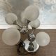 Unique table lamp with a chrome frame and opaque glass globes, 1970s, Space Age, Atomic Age, Sputnik