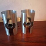 Wall lamp vintage double steel brush style space age