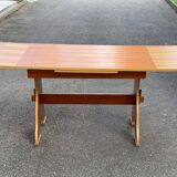 Extendable wooden farmhouse kitchen table 170cm