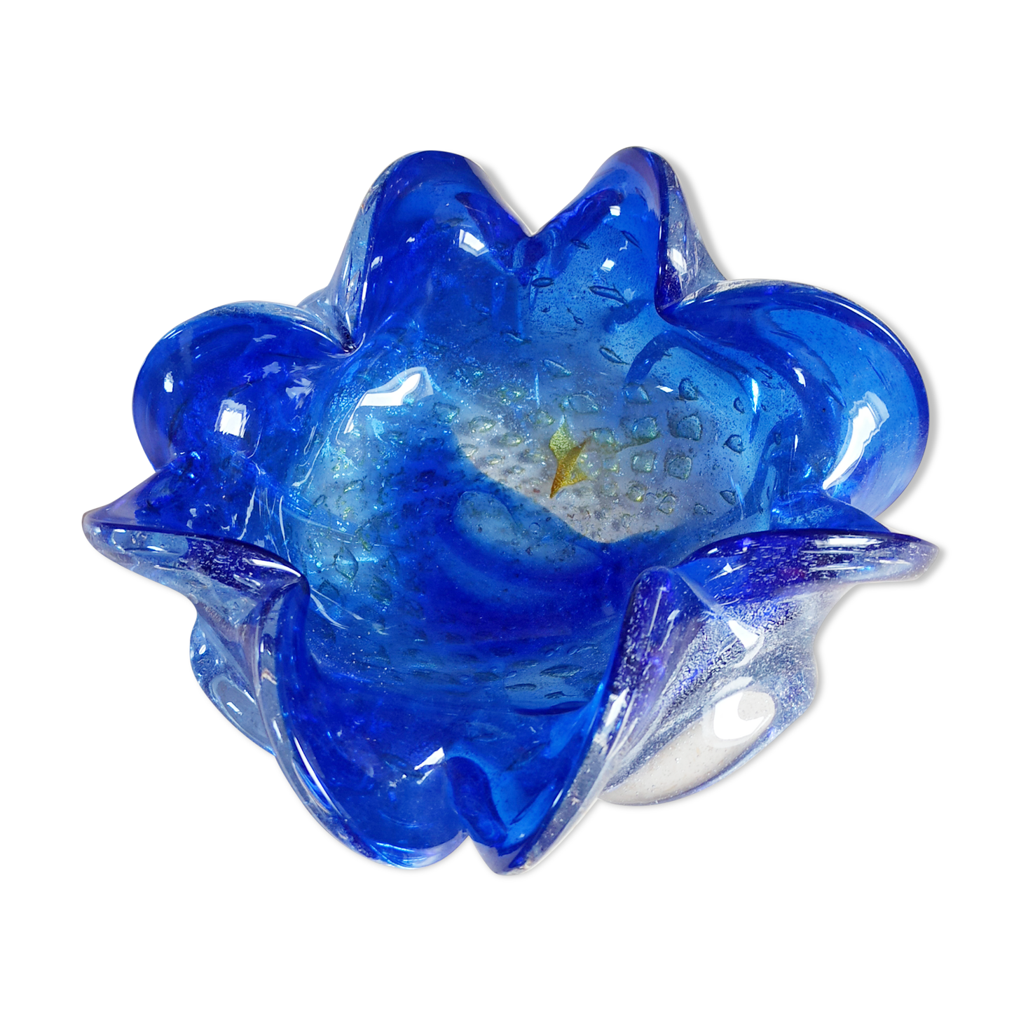 Vintage cobalt blue Murano ashtray
