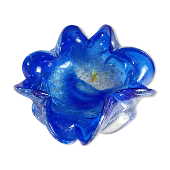 Cendrier Murano bleu cobalt vintage