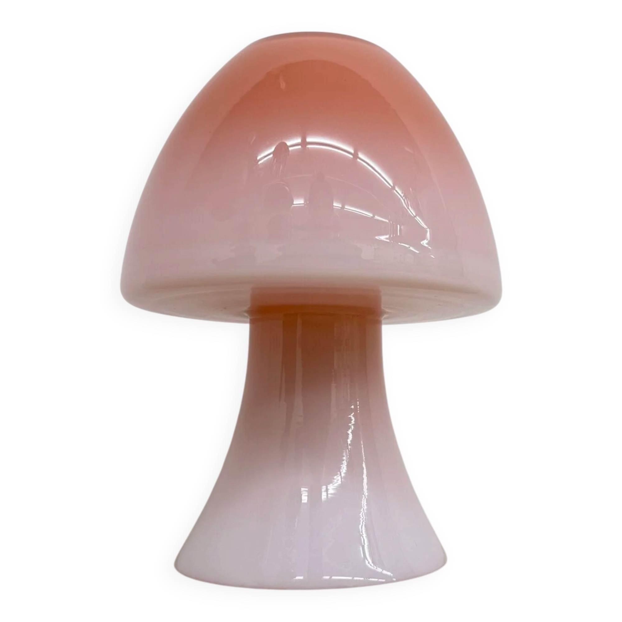 Peil & Putzer pink glass mushroom table lamp, 1970s