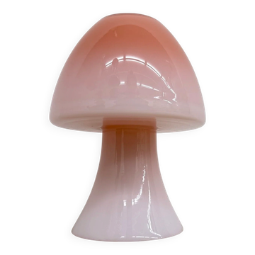 Lampe de table champignon en verre rose Peil & Putzer, années 1970
