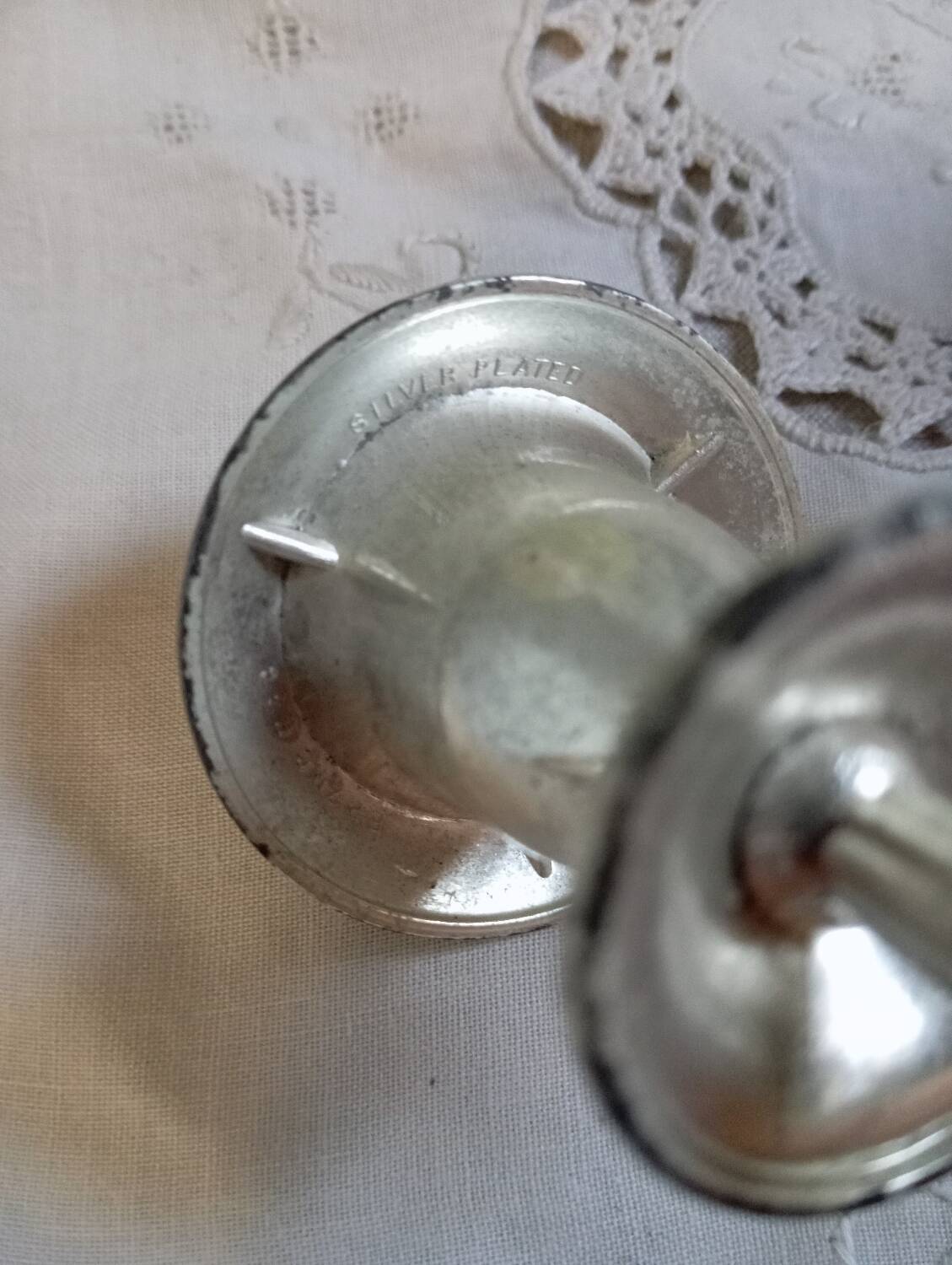 Bougeoir candélabre 3 bras argent plaqué, vintage