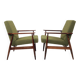 Pair de fauteuils scandinave mid century bouclette verte