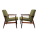 Pair de fauteuils scandinave mid century bouclette verte