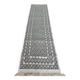 Tapis margoum blanc et gris tissé mains