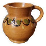 Hand-painted rustic enamelled vintage pitcher