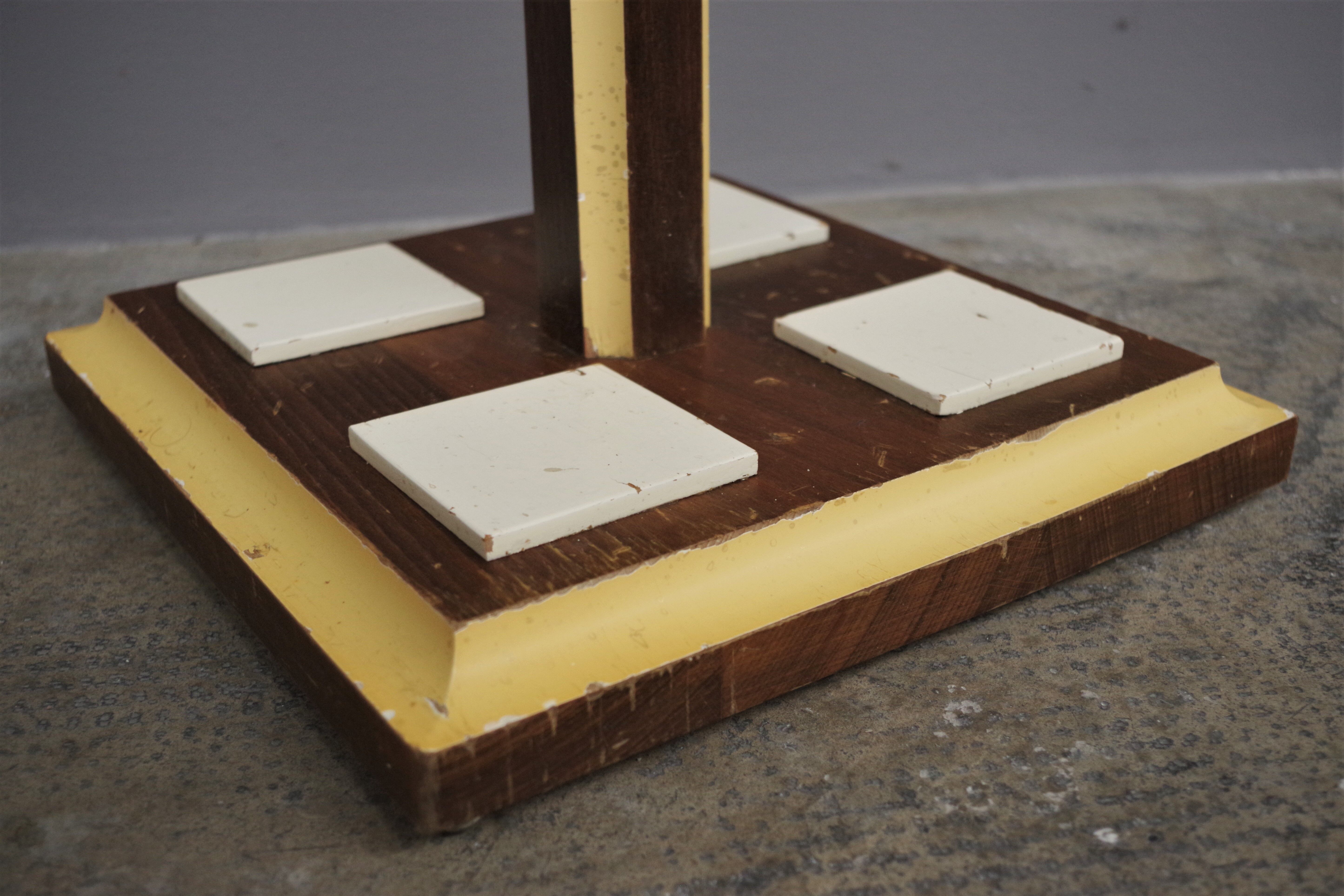 Wooden column coat rack  1965